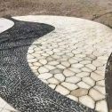 合肥 黄金麻冰裂纹地铺石工地铺装案例