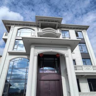 合肥白麻别墅外墙干挂石材效果示例