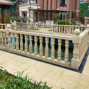 合肥黄金麻花岗岩石材栏杆，扶手，将军柱，花瓶柱