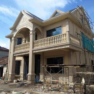 合肥 黄金麻花岗岩石材私人别墅雕花门楼柱阳台栏杆