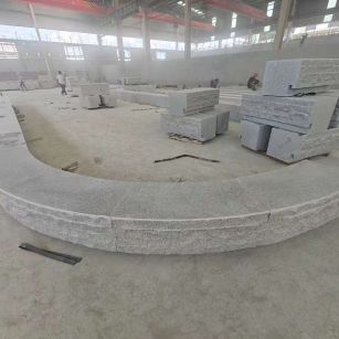 合肥 芝麻白异形坐凳，自然面光面弧形加工