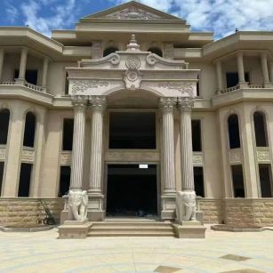 合肥 黄金麻别墅外墙干挂，大柱，大象，蘑菇石，雕花板