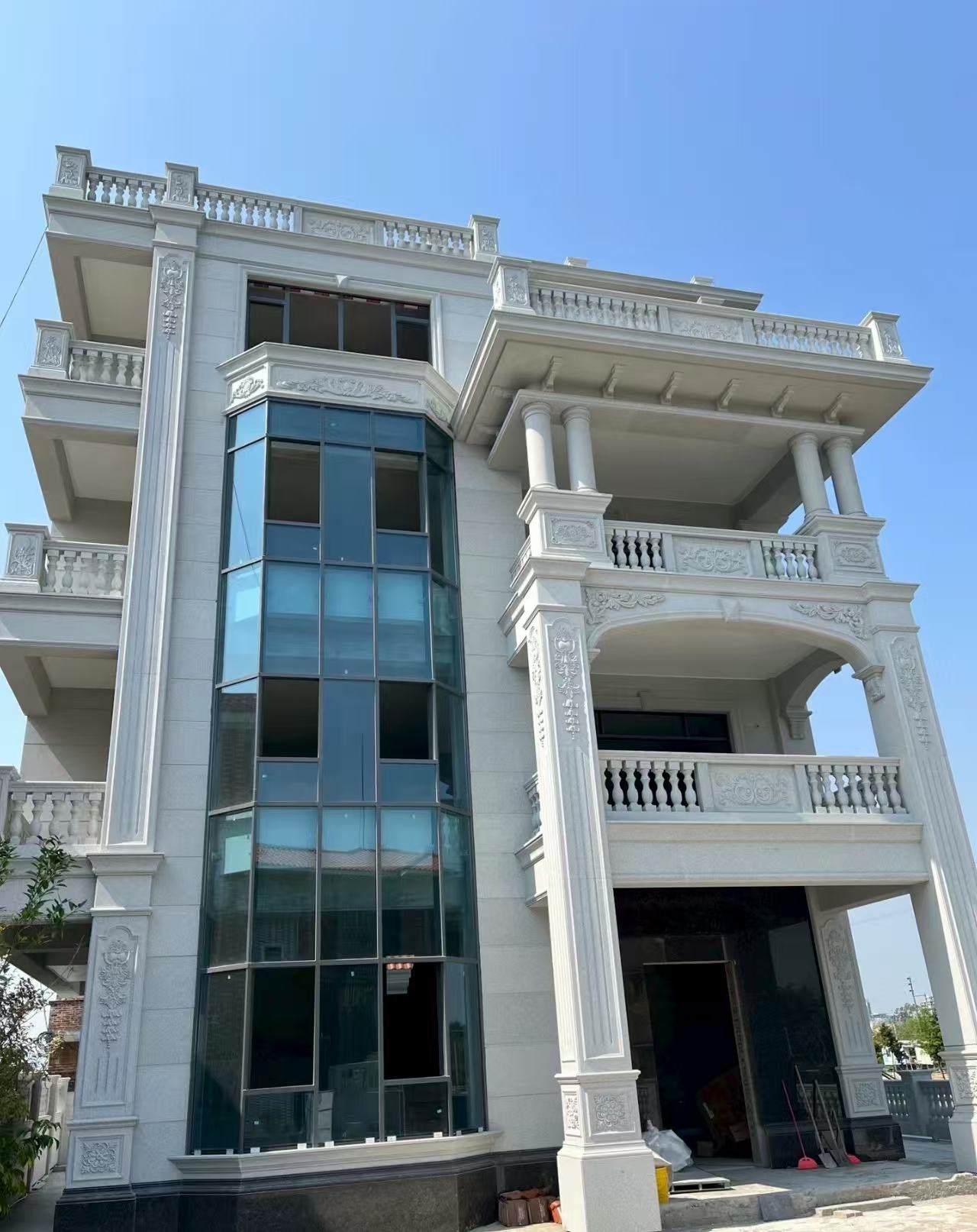 合肥 白麻花岗岩别墅外墙干挂效果展示