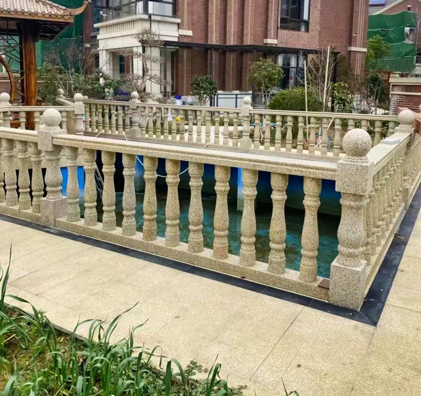 合肥黄金麻花岗岩石材栏杆，扶手，将军柱，花瓶柱