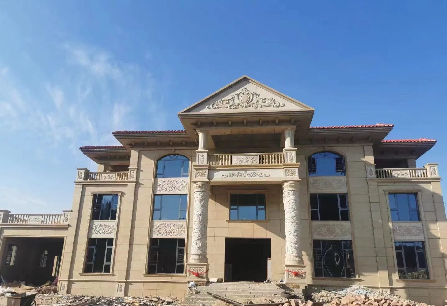 合肥 黄金麻花岗岩别墅外墙干挂